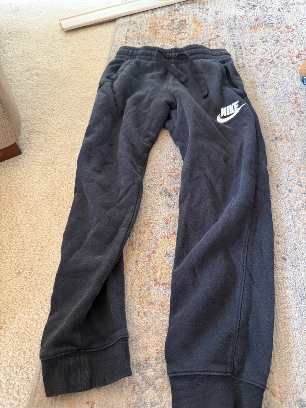 Nike Youth Black Jogger Sweatpants with White Logo